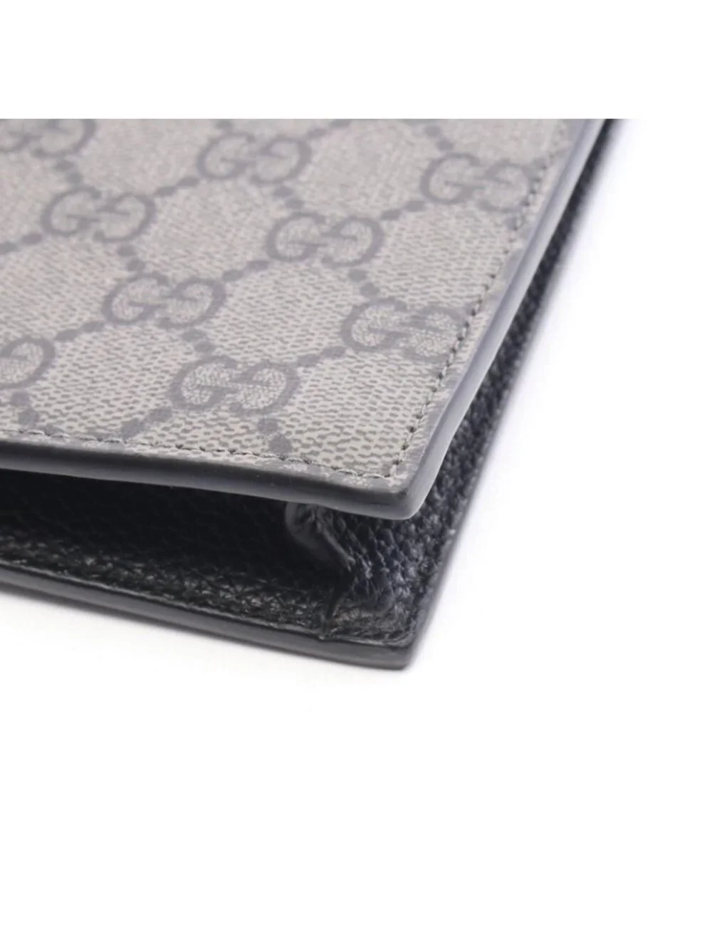 Gucci Clutch GG Supreme Gray Black Canvas Leather